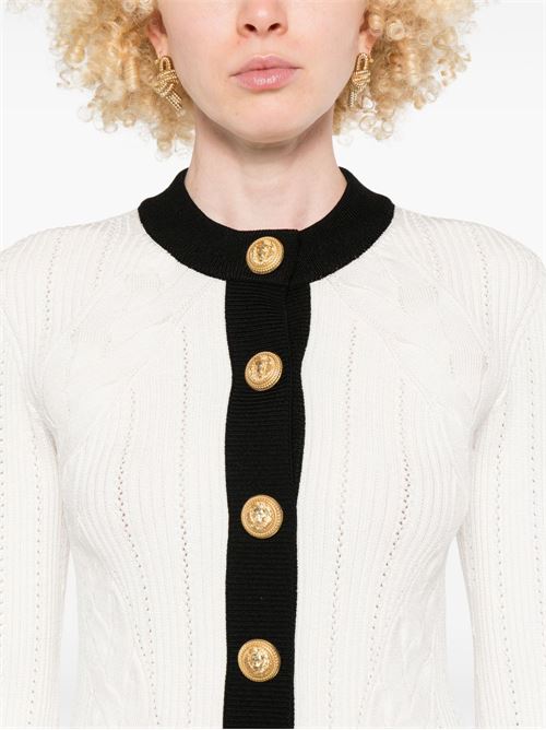KNITTED CREWNECK CARDIGAN