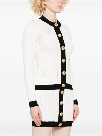 KNITTED CREWNECK CARDIGAN