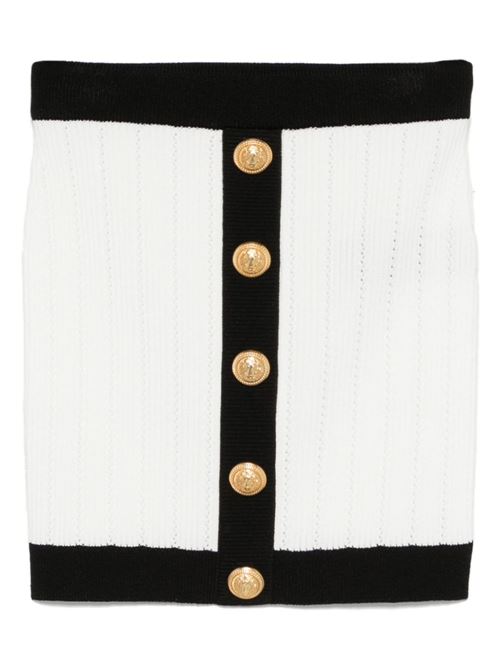 KNITTED BUTTONED MINI SKIRT