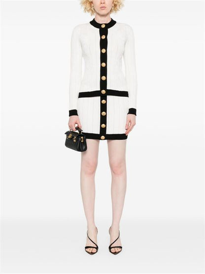 KNITTED BUTTONED MINI SKIRT