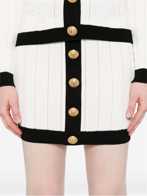 KNITTED BUTTONED MINI SKIRT