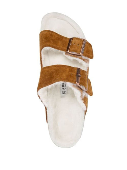 ARIZONA SHEARLING SUEDE SANDALS