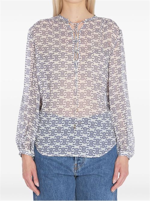 LOGO SILK BLOUSE