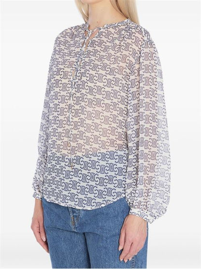LOGO SILK BLOUSE