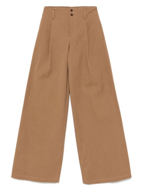 COTTON WIDE-LEG TROUSERS