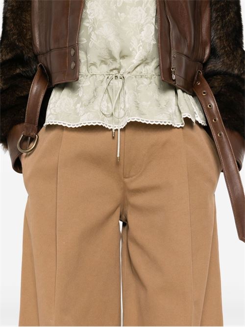 COTTON WIDE-LEG TROUSERS
