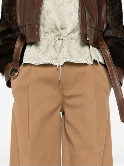 COTTON WIDE-LEG TROUSERS