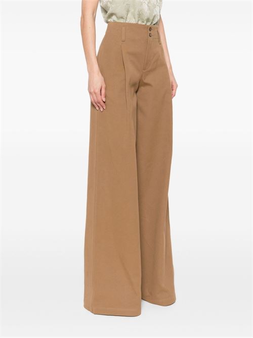 COTTON WIDE-LEG TROUSERS