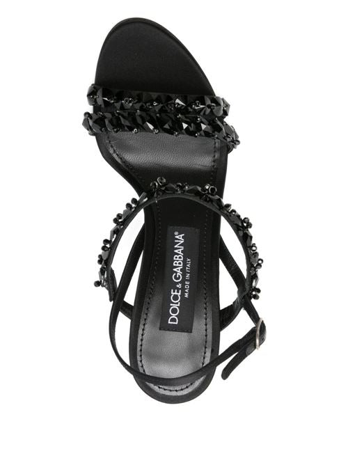 EMBROIDERED SATIN SANDALS