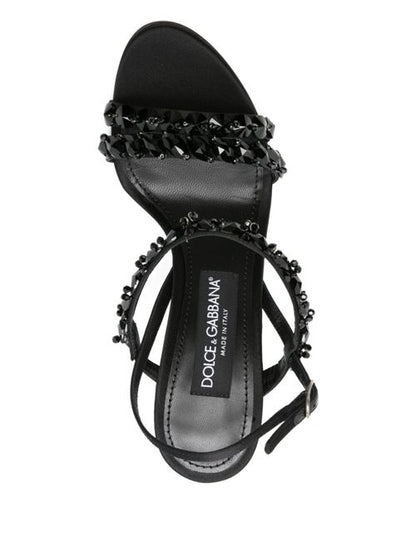 EMBROIDERED SATIN SANDALS