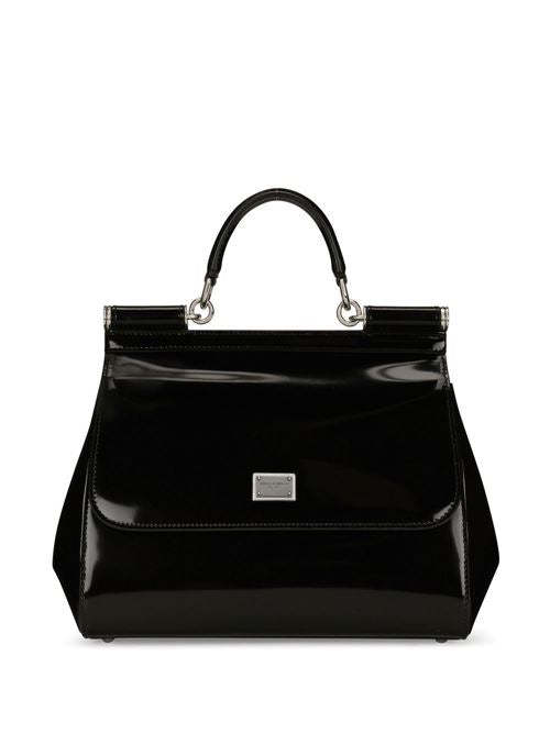 SICLY LARGE SHINY LEATHER HANDBAG