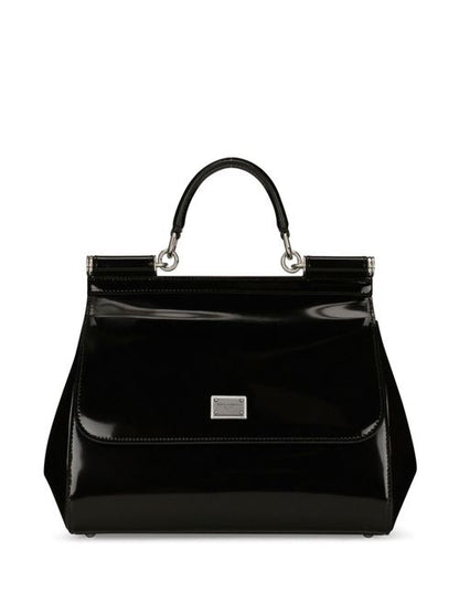 SICLY LARGE SHINY LEATHER HANDBAG