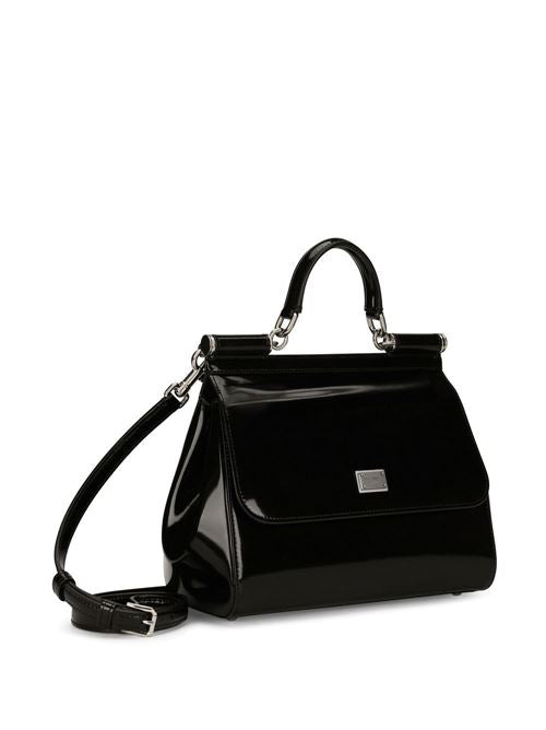 SICLY LARGE SHINY LEATHER HANDBAG