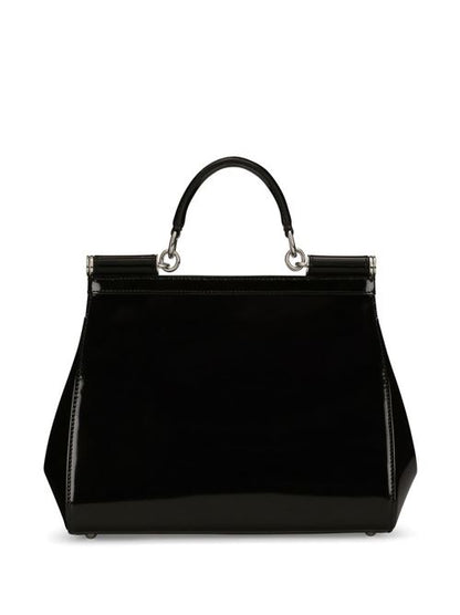 SICLY LARGE SHINY LEATHER HANDBAG