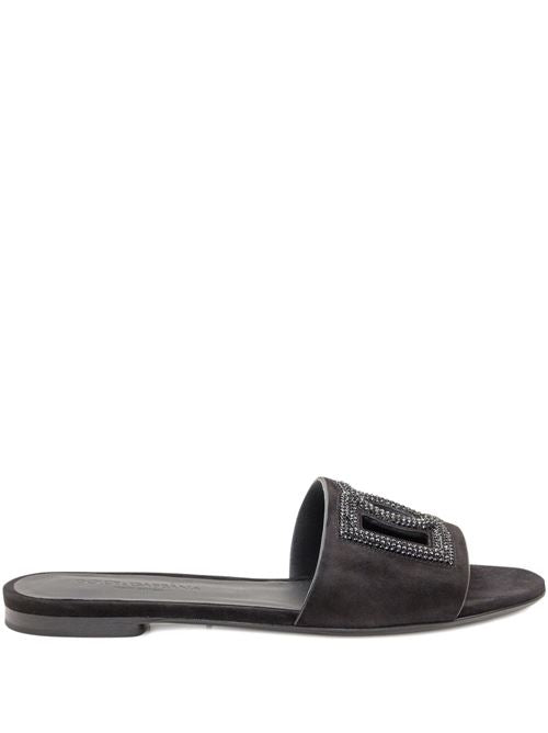 DG LOGO LEATHER SANDALS