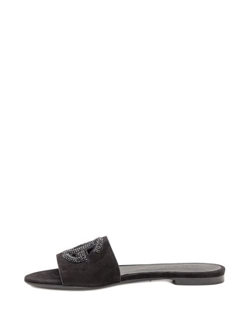 DG LOGO LEATHER SANDALS