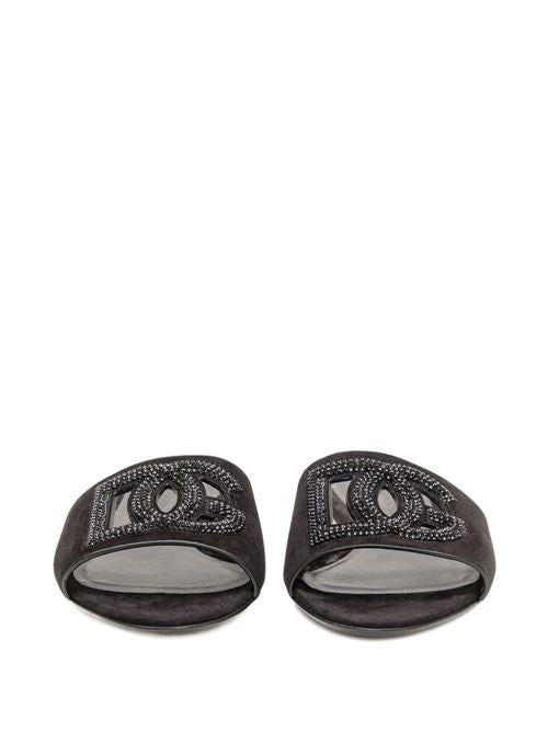 DG LOGO LEATHER SANDALS