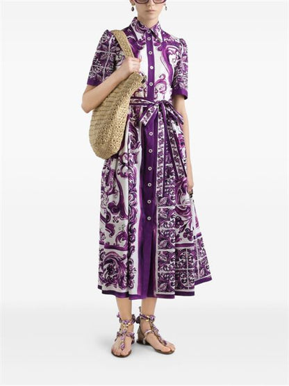 MAIOLICA PRINT COTTON SHIRTDRESS