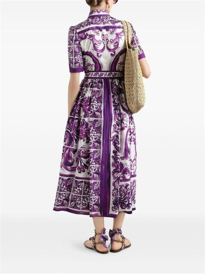 MAIOLICA PRINT COTTON SHIRTDRESS