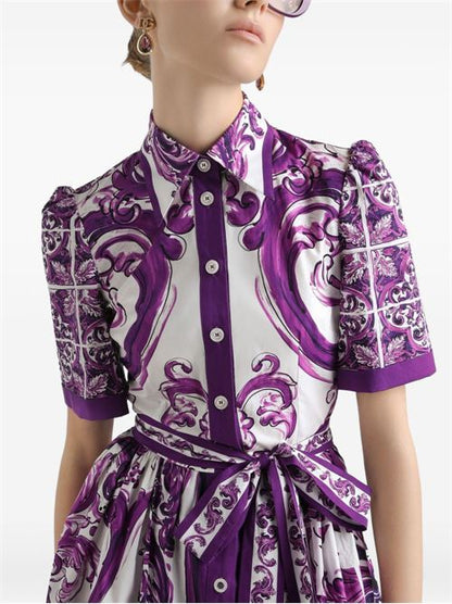 MAIOLICA PRINT COTTON SHIRTDRESS