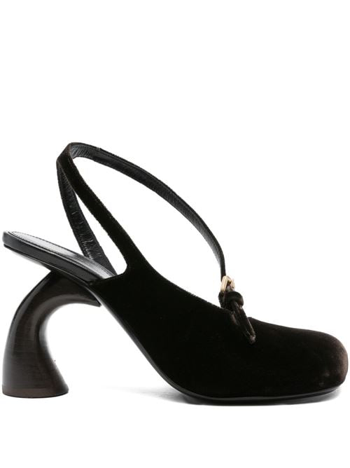 LEATHER VELVET SANDALS