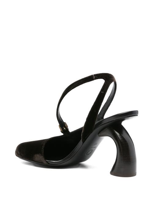 LEATHER VELVET SANDALS