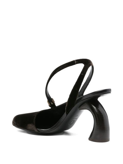 LEATHER VELVET SANDALS