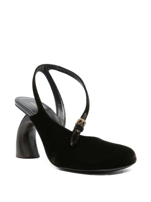 LEATHER VELVET SANDALS