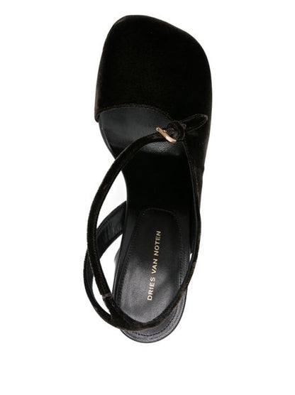 LEATHER VELVET SANDALS