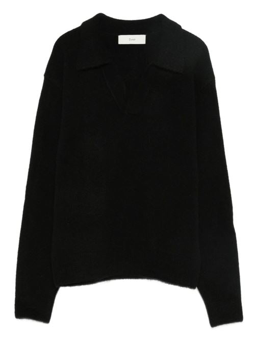 WOOL BLEND POLO SWEATER