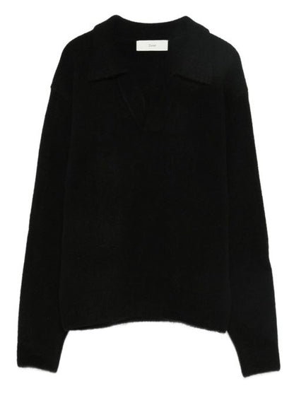 WOOL BLEND POLO SWEATER