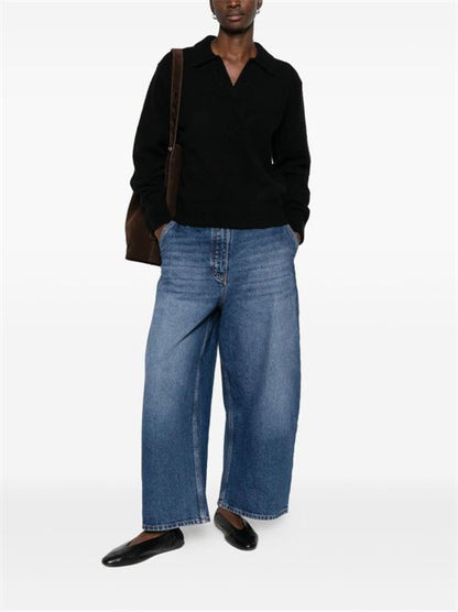 WOOL BLEND POLO SWEATER
