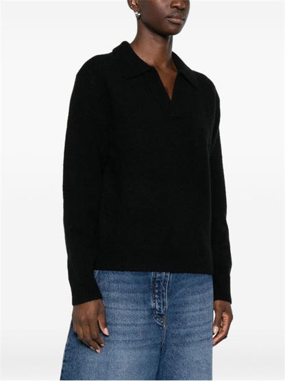 WOOL BLEND POLO SWEATER