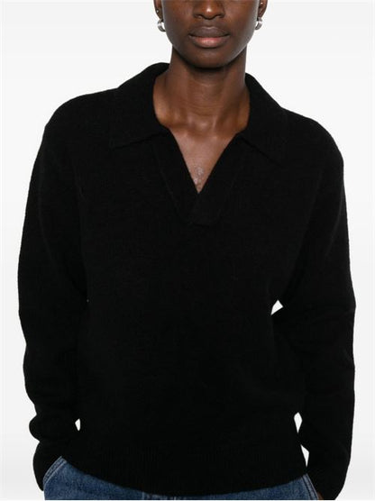 WOOL BLEND POLO SWEATER