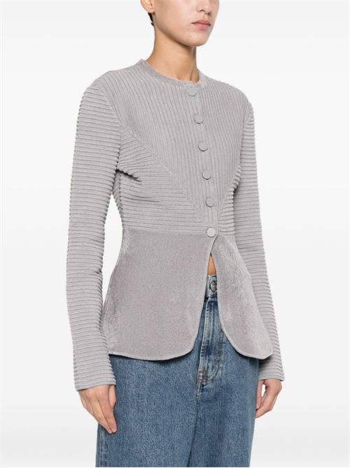 BUTTONED CREWNECK JACKET