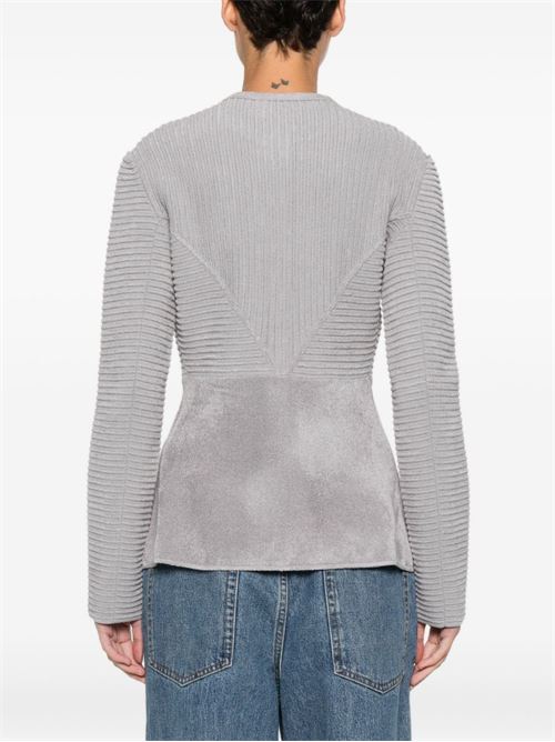 BUTTONED CREWNECK JACKET
