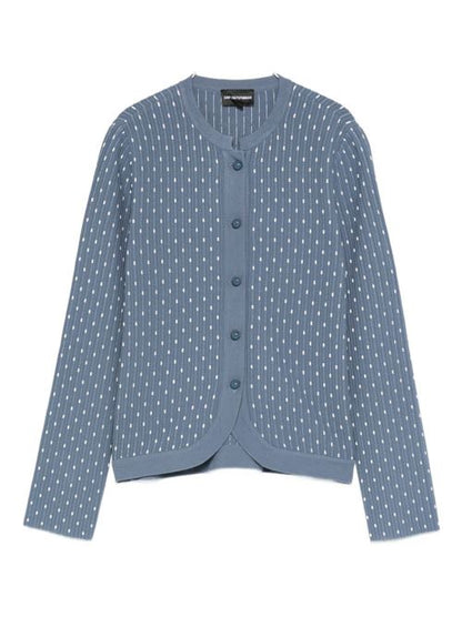 DOTTED CREWNECK CARDIGAN