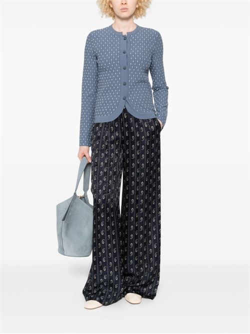 DOTTED CREWNECK CARDIGAN