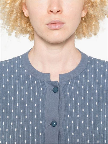 DOTTED CREWNECK CARDIGAN