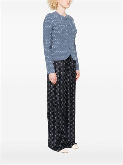 DOTTED CREWNECK CARDIGAN