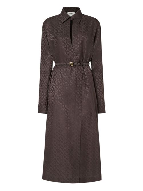 FF JACQUARD SILK MAXI DRESS