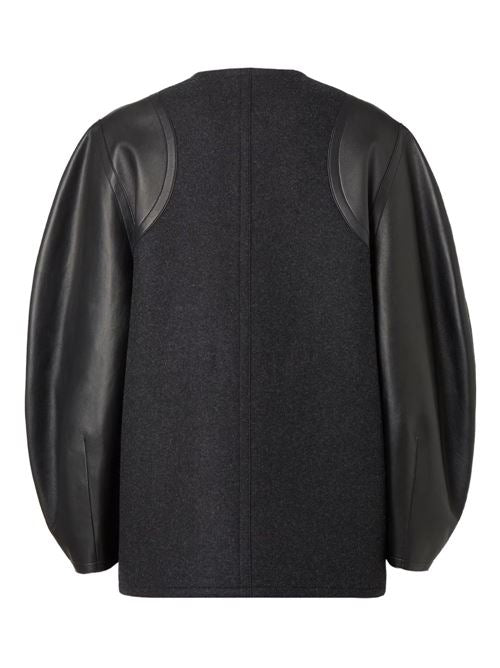 WOOL AND LEATHER COAT