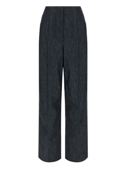 COTTON WIDE-LEG TROUSERS
