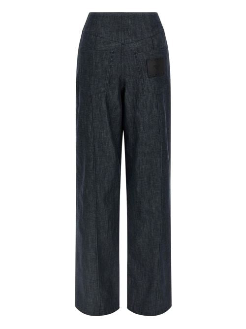 COTTON WIDE-LEG TROUSERS