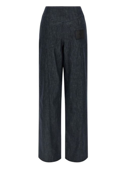 COTTON WIDE-LEG TROUSERS