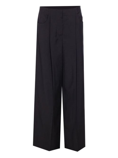 WOOL WIDE-LEG TROUSERS