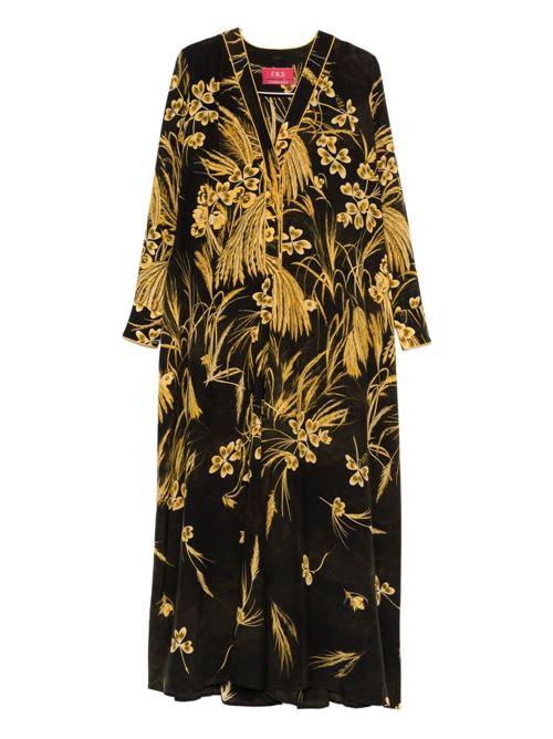 SILK BLEND PRINTED MAXI DRESS