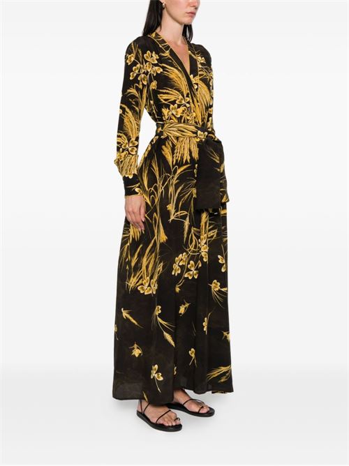 SILK BLEND PRINTED MAXI DRESS