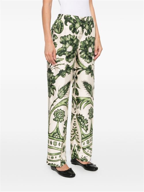 PRINTED SILK TROUSERS