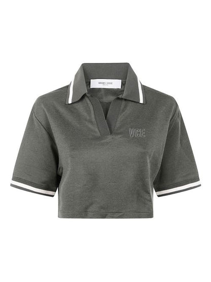 COTTON CROPPED POLO SHIRT